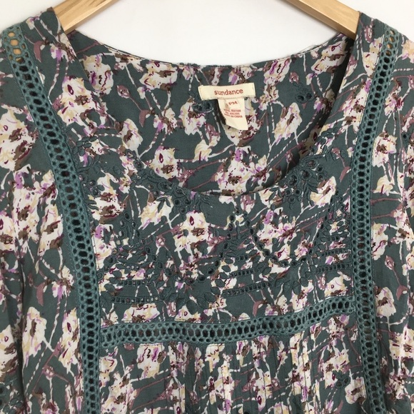 Sundance Women’s Delphine Eyelet Tunic Top Mini Dress Size PM Ladies Floral Boho - Picture 7 of 14